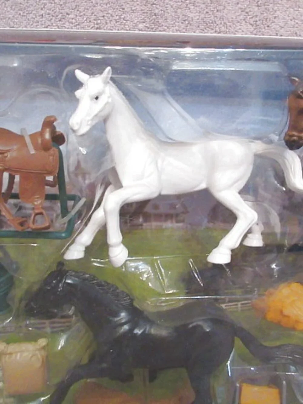 New Ray Horse Play Set 13+ Piece Country Life Saddle Farmer Ranch Western Cowboy